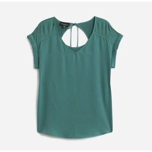 StitchFix Fortune + Ivy Teal Green Cheylee Tie Back Mixed Material Blouse Sz L